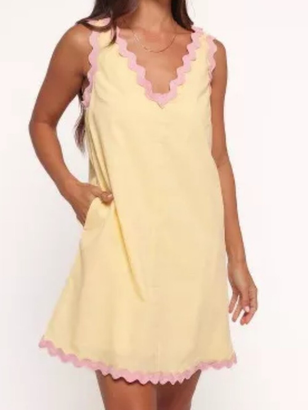 Petal and Pup Calliope Mini Dress - Yellow/Pink Large NWT